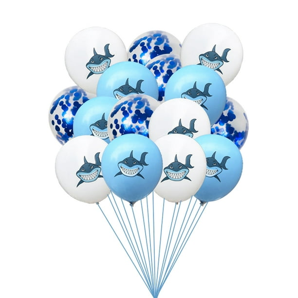 Details about   15pcs Shark Balloon Latex Confetti Balloons Birthday Party Boy Baby Shower Decor 